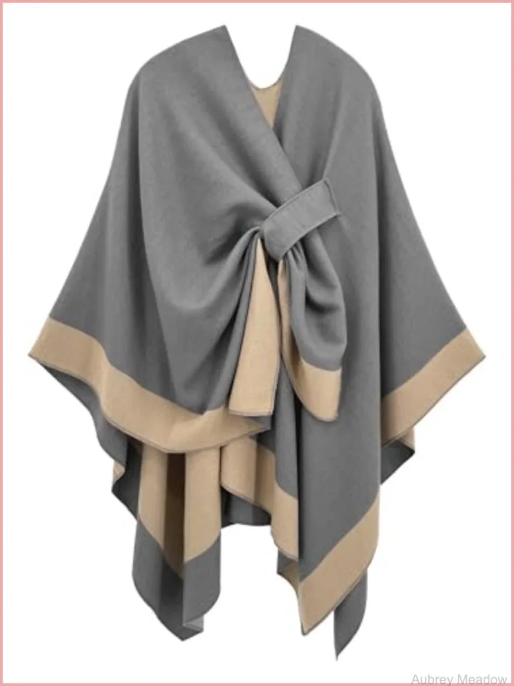 Women's Open Front Poncho Cape Reversible Shawl Wrap Cardigan Soft Casual